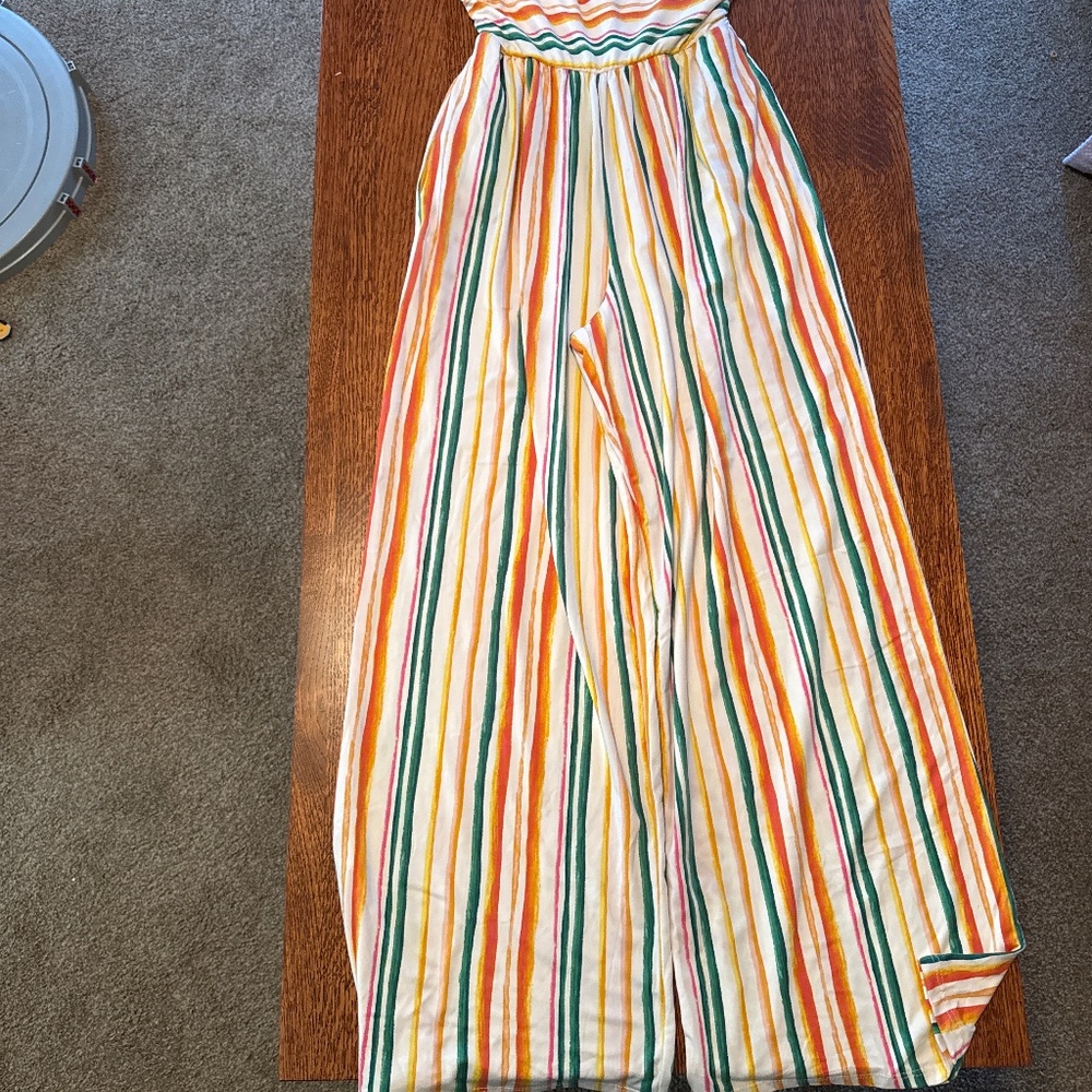 Summer strapless jumpsuit